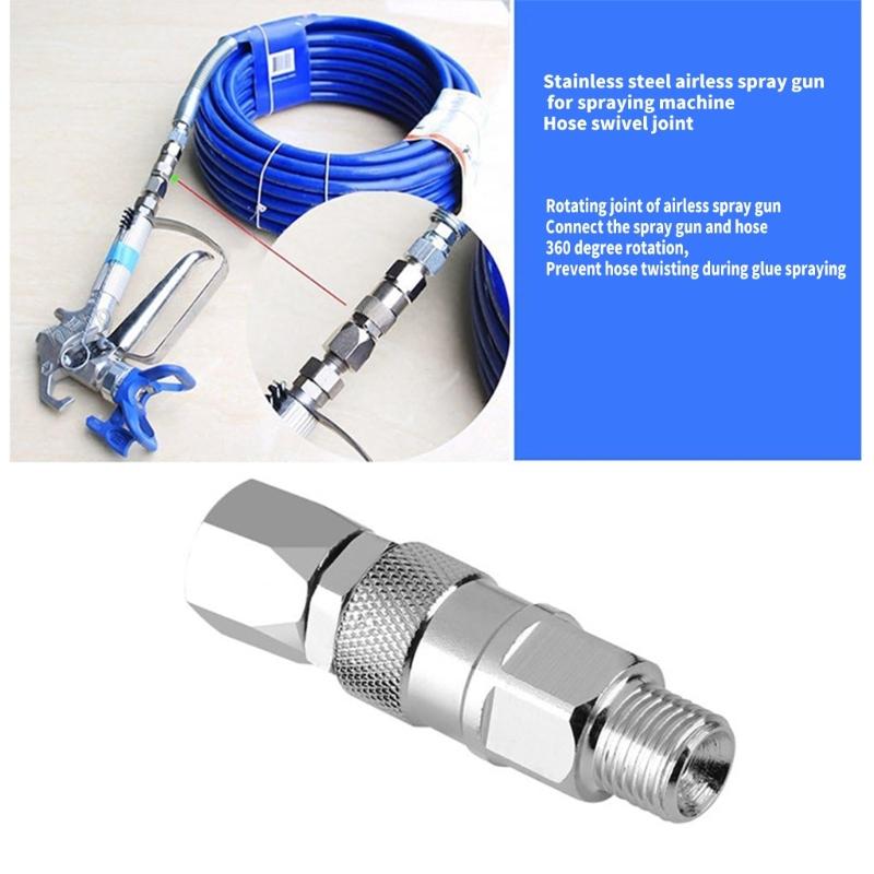 Pack of 2 Sturdy Stainless Steel Airless Sprayer Joint Connectors 1/4 Inch Accessory with Various Paint Sprayers