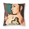 Queen Shows Off Tattoo Pillowcase Polyester Linen Velvet Creative Zip Decorative Throw Pillow Case Sofa Seater Cushion Cover
