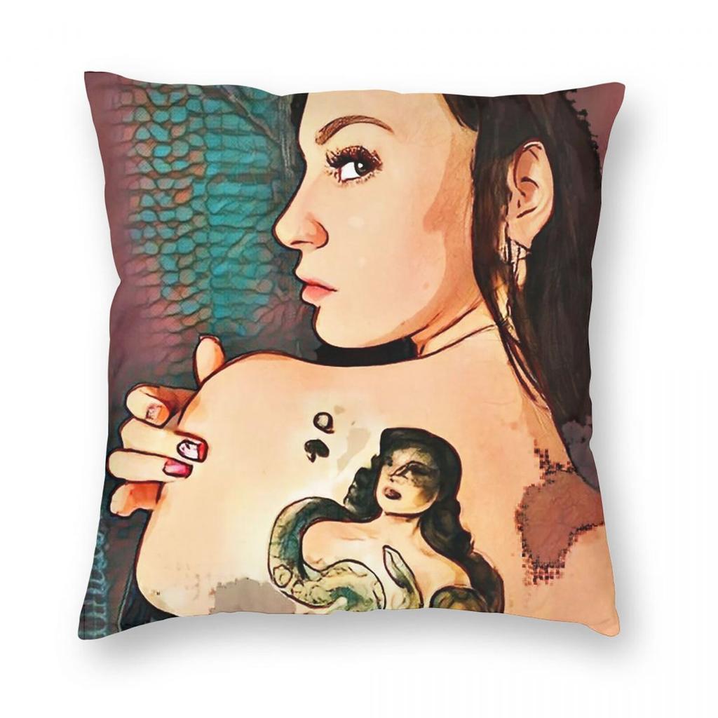 Queen Shows Off Tattoo Pillowcase Polyester Linen Velvet Creative Zip Decorative Throw Pillow Case Sofa Seater Cushion Cover