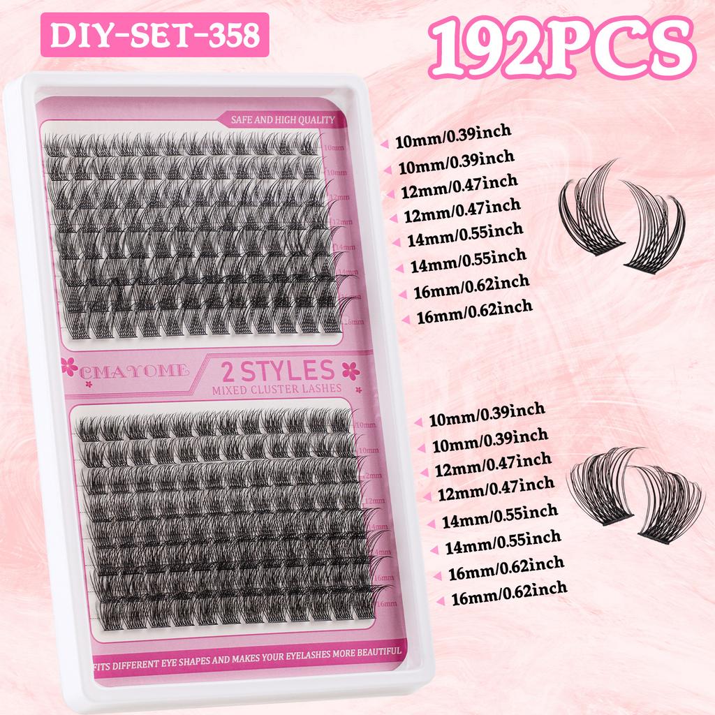 Diy Segmented Single Cluster Of False Eyelashes 10-16Mm Eyelashes C Curvature Dense Curl