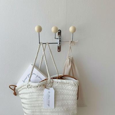 3 Hooks Wall Hanger Pastel Color Bedroom Storage Holder Durable Rotatable Hook  Cafe