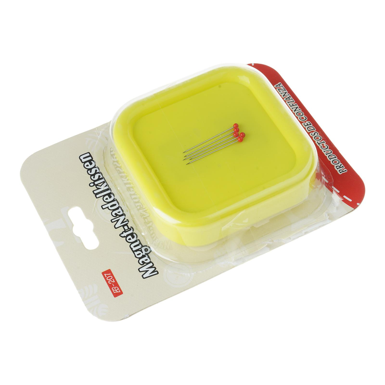 

Магнитный чехол-игольница Квадратная коробка для хранения игл из АБС-пластика Магнитный держатель для швейных булавок для шитья и рукоделия жёлтый