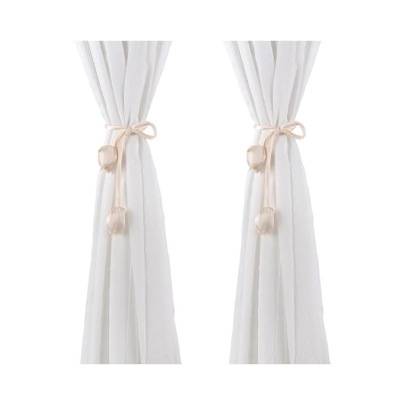 Flower Shape Curtain Holdbacks Polyester Fabric Multiple Color Option Simple Setup Window Decoration
