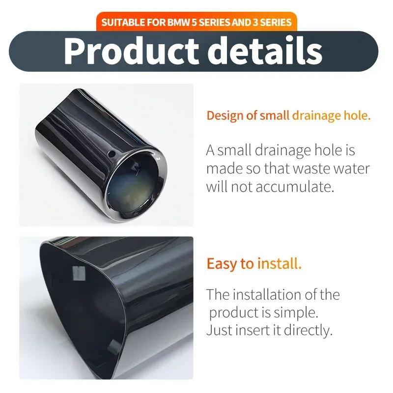 Exhaust Tip Muffler Nozzle For BMW 5 Series 520i 523i 525i 528i 530i 535i 535d F10 F11 F18 E60 E61 E39 E28 E12 Car Accessories