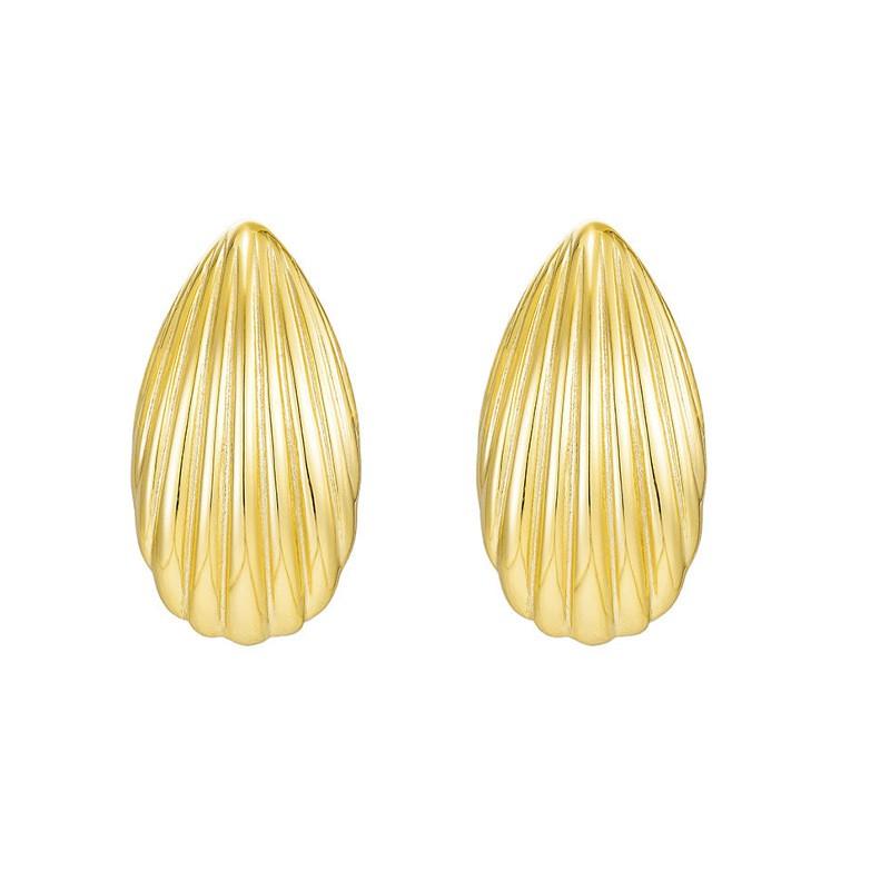 18K Gold Plated Geometric-shaped Stud Earrings Women Sterling Post Vintage Minimalist Fashion Jewelry