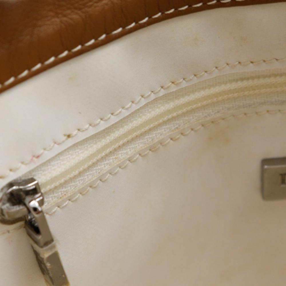 LOEWE anagram Shoulder Bag White PVC/leather unisex Used