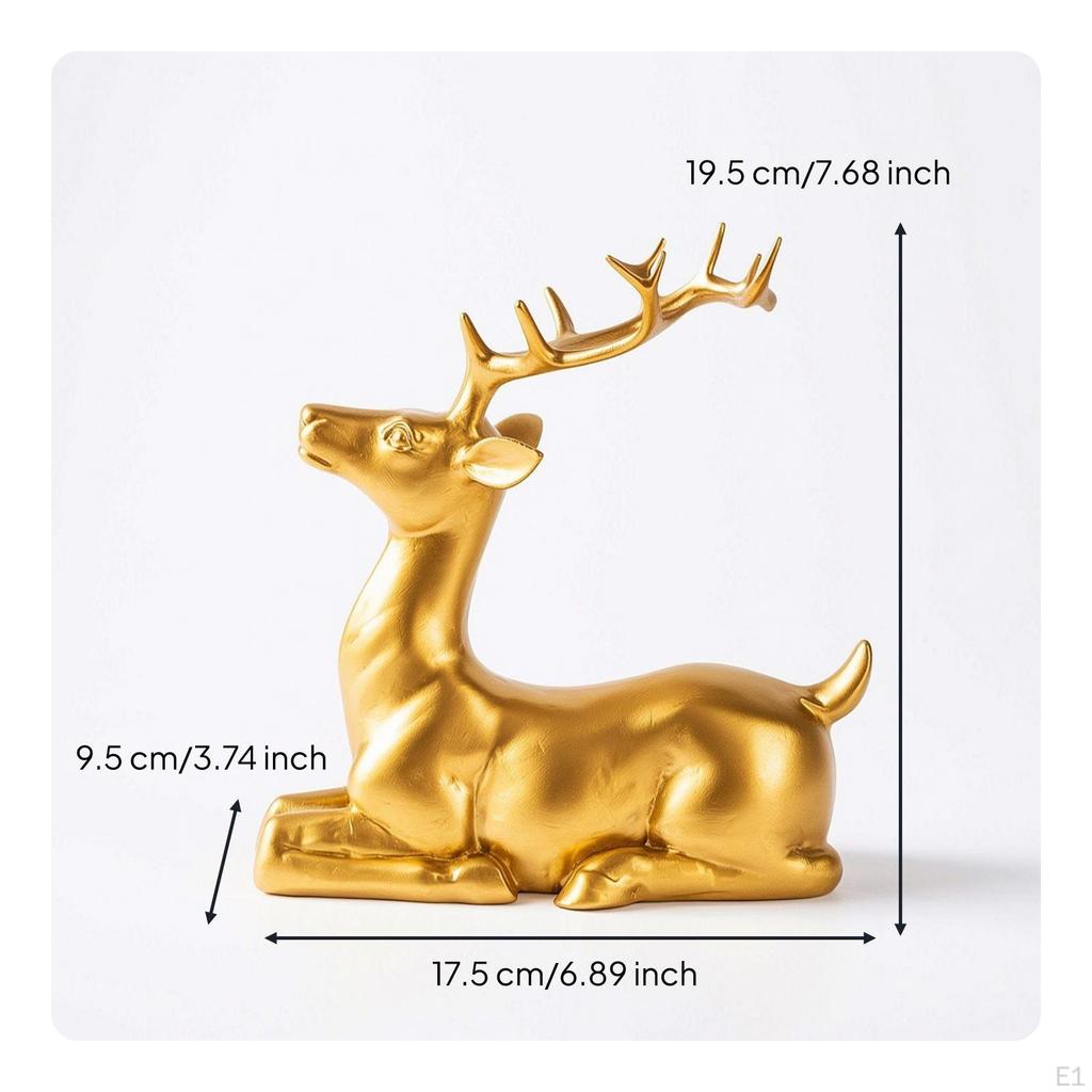 Deer Figurine Tabletop Sculpture Resin Animal Statue for Entryway, Cellar Rack Cabinet, Study