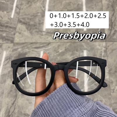 Round Frame Reading Glasses Women Ultra Light Presbyopia Eyewear Anti Blue Light Far Sight To +4 0 Eye Protection