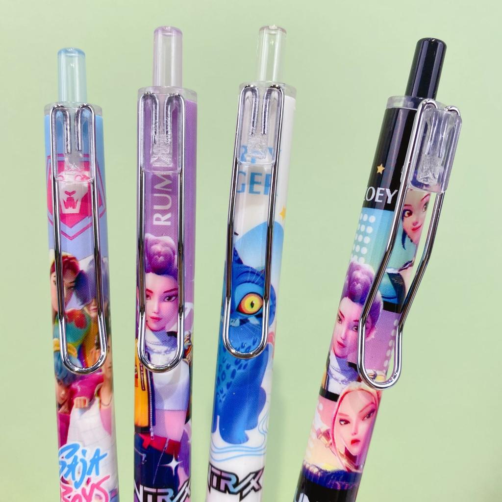 Kpop Demon Hunter Series Gel Pen Blind Box 0.5mm Black Ink Push Type Anime Cartoon Pens Student Writing School Supplies