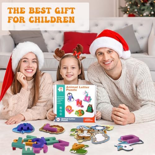 Montessori Alphabet Learning Toys for Kids Ages 3-8, Educational Puzzles for Toddlers Preschool Boys Girls, Letter Recognition Games