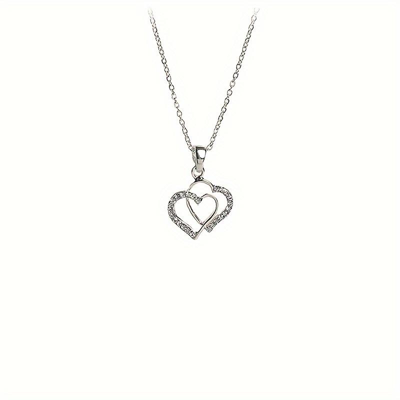 

Minimalist Fashion Irregular Double Heart Pendant Collarbone Chain for Women Daily Gift
