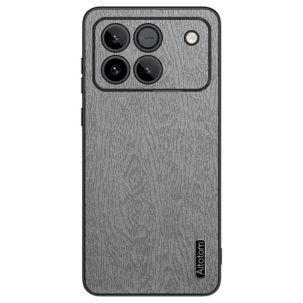 Pro Honor Win 5G Pouzdro Dřevěná textura PU kůže Potažený PC TPU Kryt telefonu