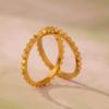 Qiong Yao 18K Gold Textured Ring: Stylish 3D Gear Design, Trendy European & American Style
