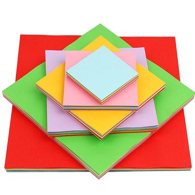 100 Stück handgemachtes Origami-Papier für Kinder, DIY, 10 Farben, Faltpapier, doppelseitig, Sammelalbum-Karte, mehrfarbiges quadratisches Papier