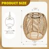 Rattan Lamp Shade Hanging Light Cover E27 E26 Compatible Farmhouse Casual Pendant Only