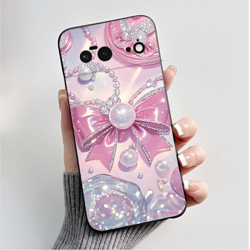For Google Pixel 6 / Pixel 6 Pro Case Luxury Fashion Butterfly Flowers Black Soft TPU Silicone Back Cover Pixel6 6Pro Phone Case