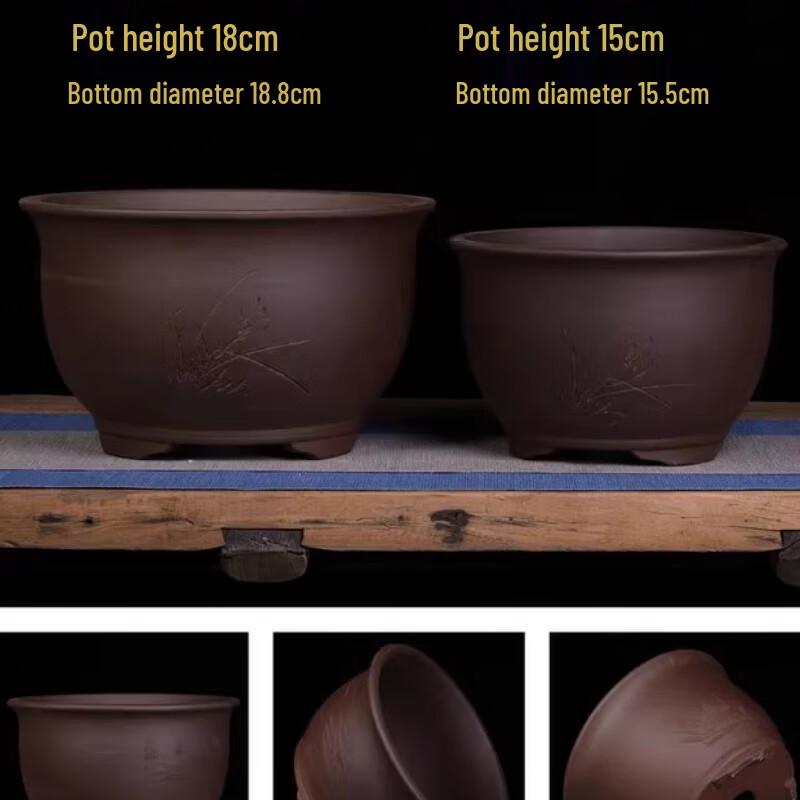 Zisha Purple Clay Orchid & Garden Flower Pot