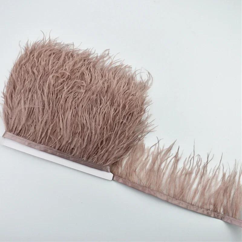 1M 5M 10Meter 8-10Cm Black Ostrich Feather  Trims Natural White Ostrich Feather For Craft Ribbon Fringe For Skirt Party Clothing