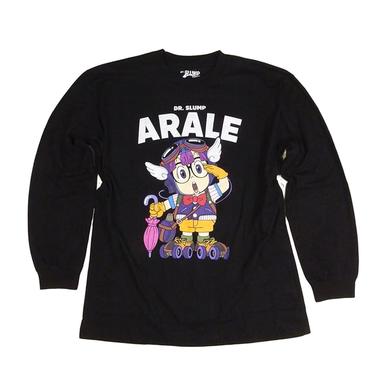 

[EVERSOUL] doctor slump Arale-chan Ron T ARALE Hail long sleeve T-shirt character goods Gacchan Suppaman anime present men s black L size [product]