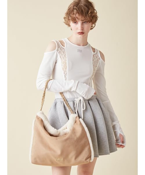 Furfur Material Drawstring Bag RWGB254512 BEG Women's