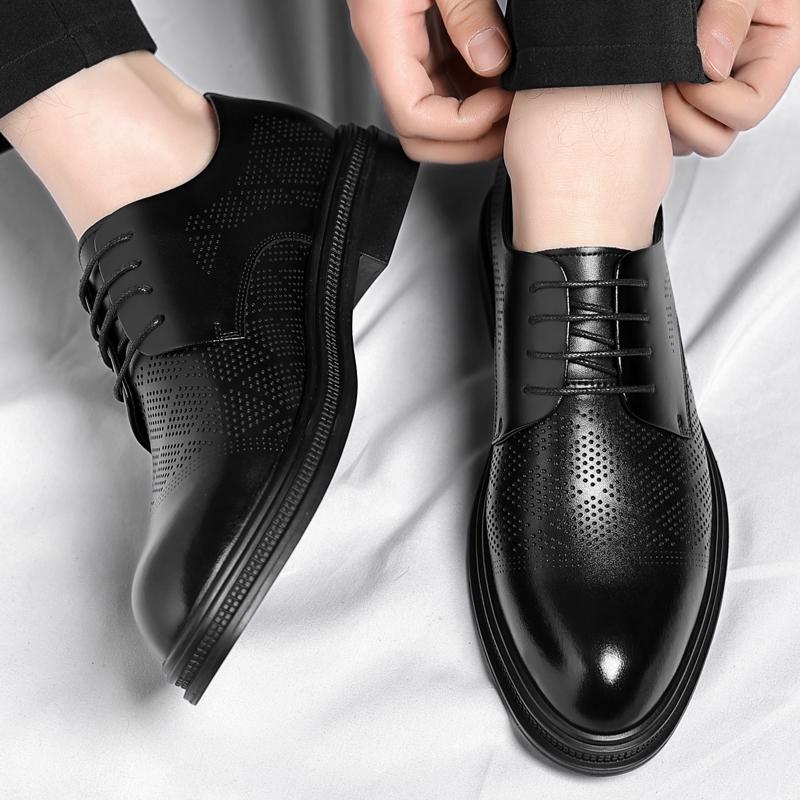 Fashion Hollow Out Elevator Shoes Men Dress Shoes 3/6/8 Cm Formal Shoes Spring/summer Classic Business Luxury Men Oxfords Lift Suit Shoe