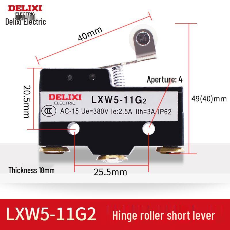 Delixi LXW5 Series Micro Switch: Travel Limit Models G1, G2, 11M, 11N1, 11Q1, 11Q2.