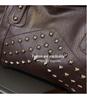 Women's Retro Punk Motorcycle Tote Bag with Rivets - Large Capacity, Fashionable Handheld or Shoulder Style