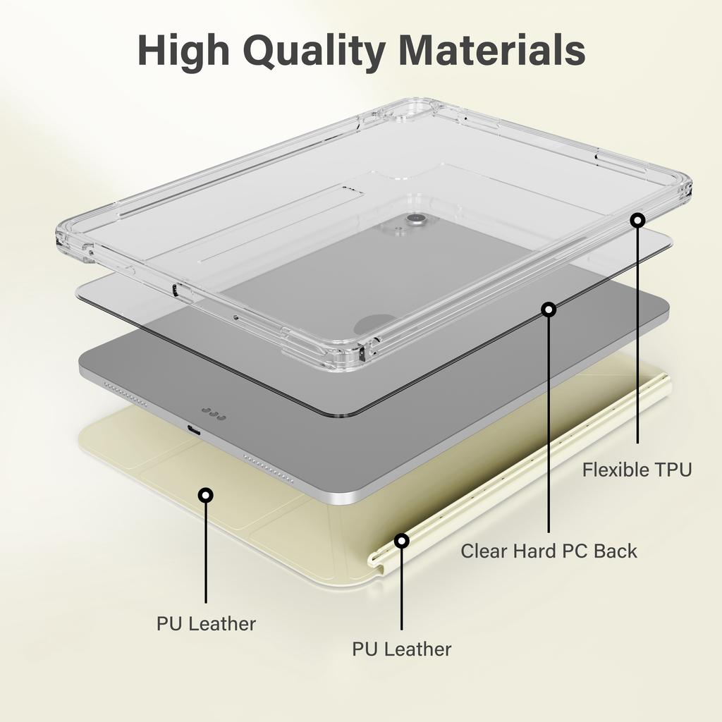 ZOYU for iPad A16 11/10th Sliding Detachable Cover,for iPad Pro 11 13 Air 11 Air 4/5 10.2 7/8/9th mini 67 Magnetic Buckle Cover