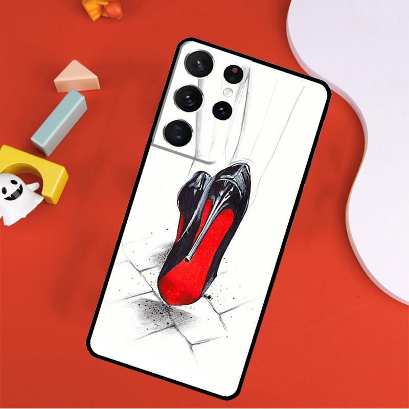Fashion High Heels Phone Case For Samsung Galaxy S25 Ultra S24 Ultra S9 S10 S20 S21 S22 S23 Plus S24 FE Cover