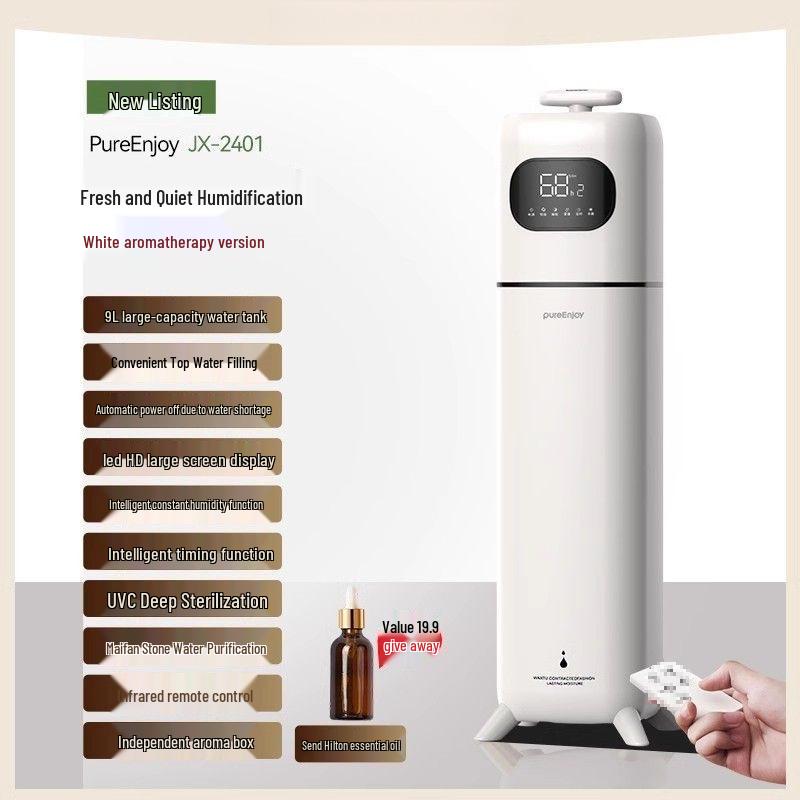 Silent Floor-Standing Home Air Humidifier with Large Mist, Sterilization, and Easy Water Refill for Bedrooms and Nurseries