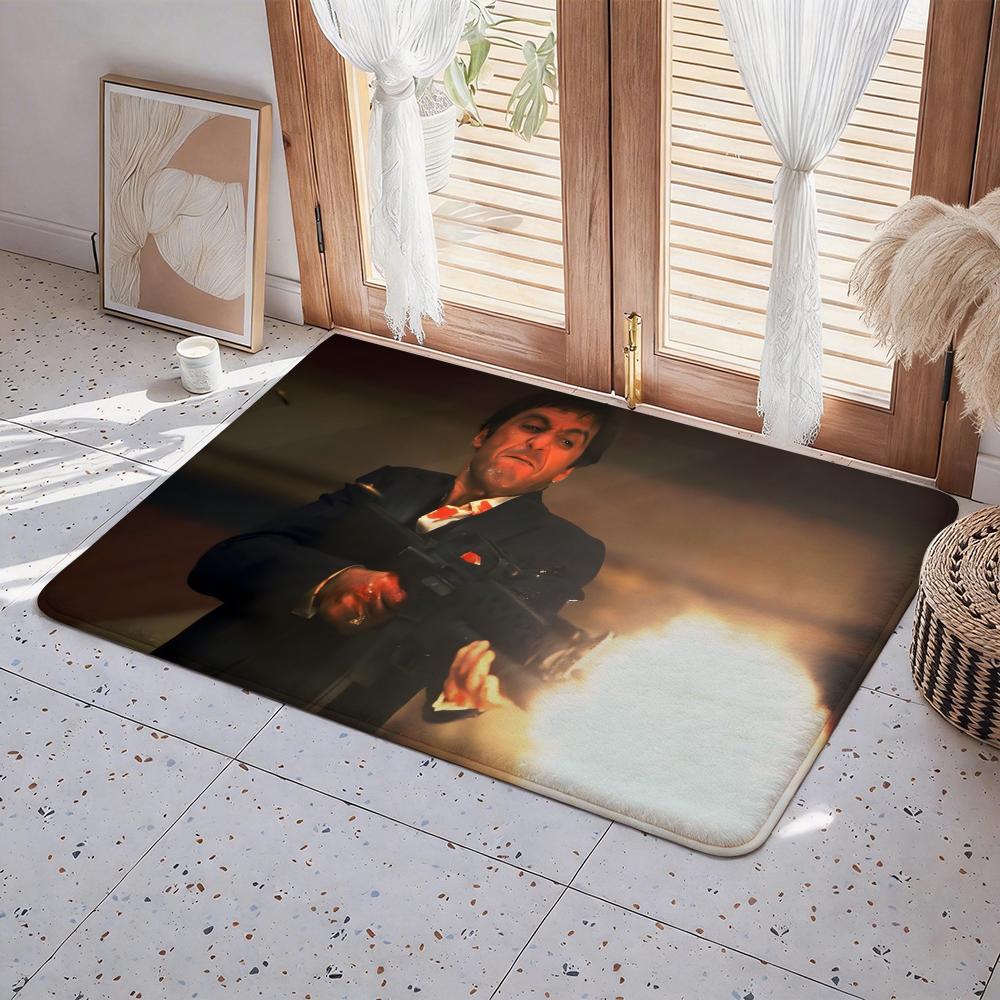 Klassiker S Scarface 1983 Fußmatte Eco Flanell Fußabtreter Rutschfest Geruchlos Innenbodenmatte Weicher Kurzer Plüsch Heimmatte