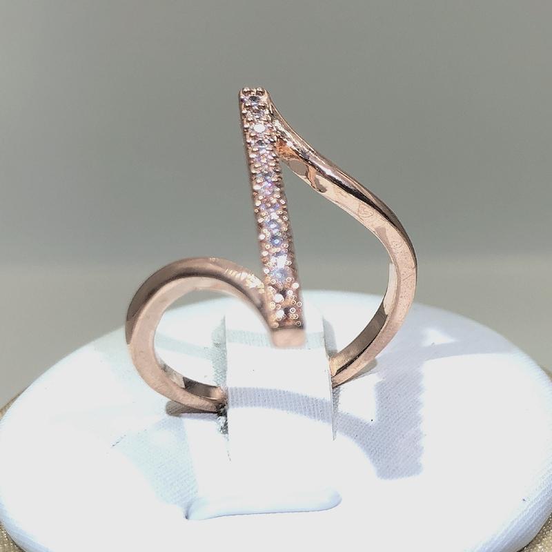 

кольцо из стерлингового серебра креативной формы буквы N женское маленькое с цирконом из розового золота для вечеринки, на день рождения, ювелирный подарок 10