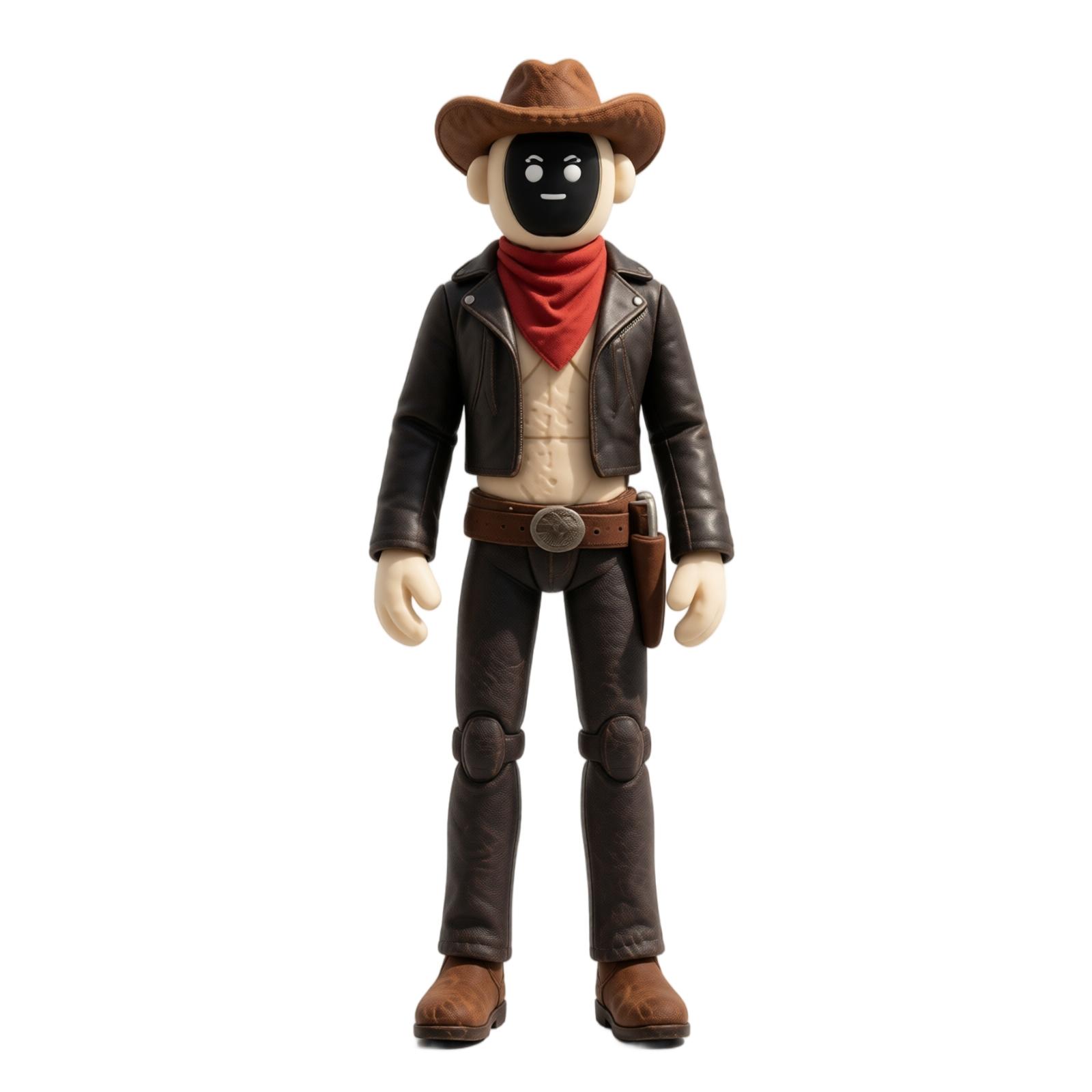 Plush Cowboy Toy Figure with Soft Fabric Body and Detailed Western Outfit Including Hat Bandana Belt and Boots for Collectible Display or Play One Size