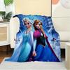 1pc Flannel Frozen Elsa & Anna Snowflake Print Throw Blanket for Bed Sofa Decoration Gift Winter Wonderland Theme Home