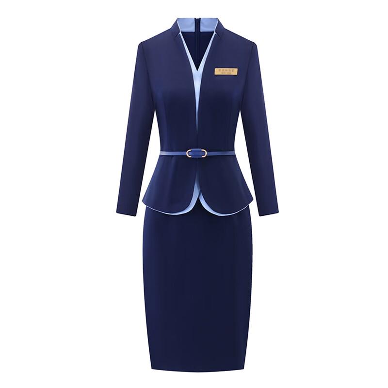 

Women s Professional Office Dress with Fake Two-Piece Design L