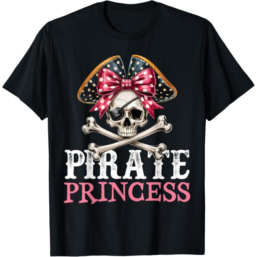 

Забавная Хэллоуинская футболка для девочек с костюмом принцессы-пиратки Кокетка с бантом XXXXXL чёрный