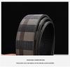 Men's Genuine Leather Belt - Cowhide Plaid with Automatic Buckle, Versatile Business & Fashion Style