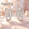 925 Sterling Silver Stylish Simple Square Edge Geometric Zircon Ear Buckle Birthday Party Anniversary Gift