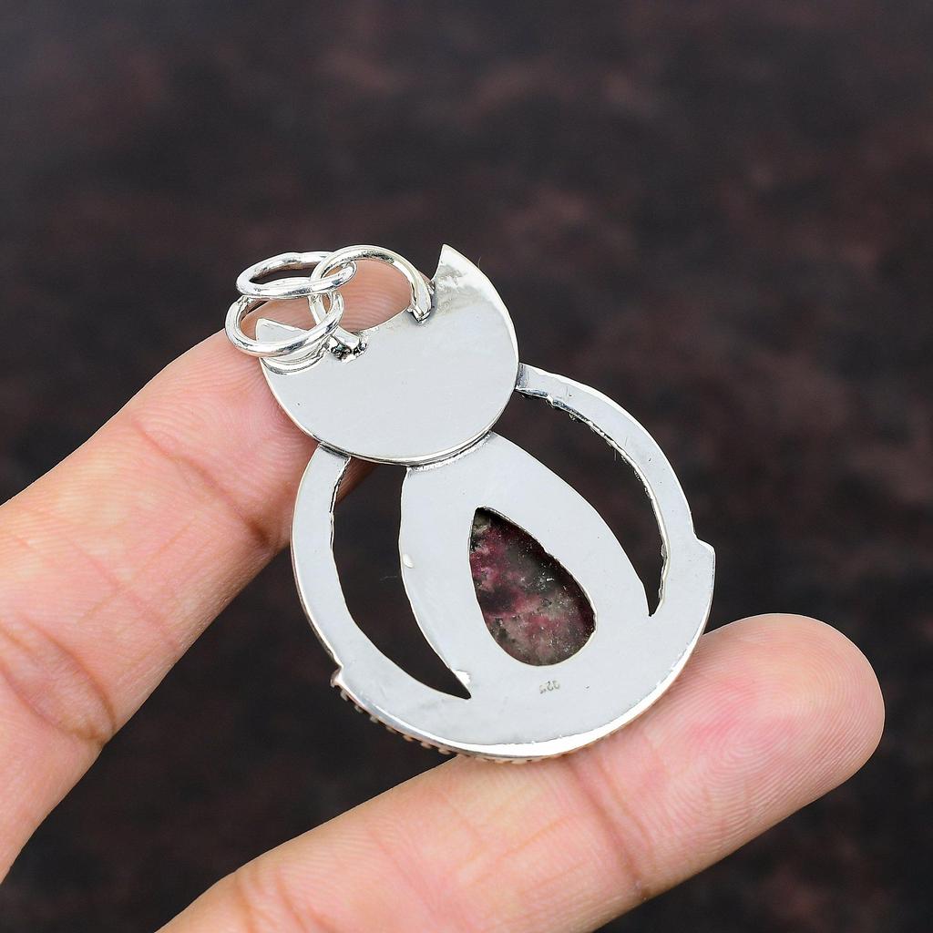 Thulite Pendant 925 Sterling Silver Pendant Very Pretty Gemstone Handmade Pendant Designer Jewelry Gift For Wife Silver Jewelry Boho Pendant