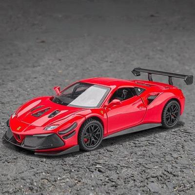 Ferrari 488 Supercar Simulazione Diecast & Veicoli Giocattolo Suoni & Luce Auto a Retrazione 1:32 regali di modelli in lega per bambini