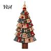 Garten- und Meeresdeko für das ganze Jahr, Weihnachtlicher handgefertigter Türhänger-Bausatz, Patchwork-Baumdekoration, DIY-Näh-Set, Übergroßes Silhouette-Ornament