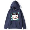 Men's hooded sweatshirt with Bubu and Dudu cartoon print, a fashionable and casual hip-hop style top for autumn and winter Harajuku fashion.