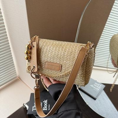 New Straw Bag Niche Pillow Bag Casual Versatile Temperament Chain Handbag Single Shoulder Messenger Women's Bag