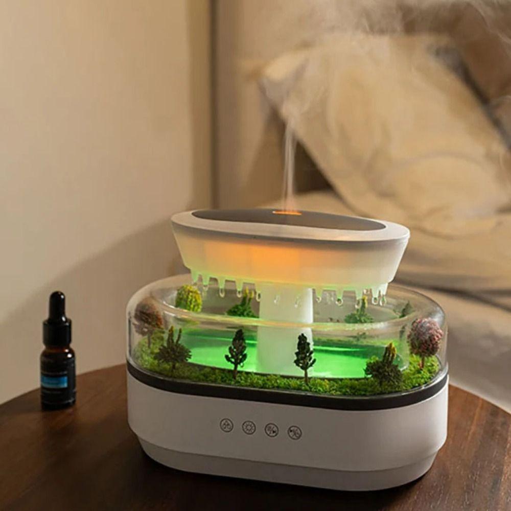 White Raindrop Air Humidifier Colorful Light Ultrasonic Fragrance Diffuser Aroma Humidifier  Home