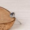 Natural Labradorite 925 Sterling Silver Twisted Band Ring, Teardrop Gemstone Ring, Minimalist Stacking Ring, Gift for Women, Anniversary, Love.