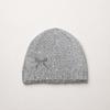 Rhinestone Bow Decor Skull Cap Hat Lightweight Warm Lining Sparkly Beanie Hat  Daily Wear
