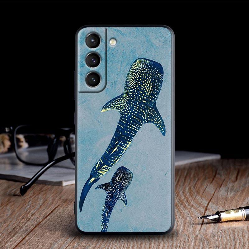 Ocean Whale Shark Swimming Case For Samsung Galaxy S24Ultra Funda S24 5G S22 S23 Ultra S20 S21 FE S10 Plus Soft Tpu Phone Cases
