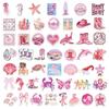 50PCS Aesthetic Pink Ocean Stickers Pack Pink Summer Graffiti Beachy Stickers for Luggage, Journal, Laptop, Kindle, Scrapbook