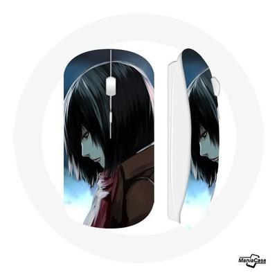 Wireless Mouse - MANIACASE - Mikasa Ackerman - Compatible Mac and PC - Wifi USB Dongle - White