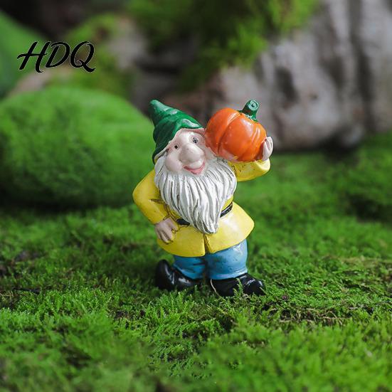 Weather Resistant Resin Figurine Mini Gnomes Figurine Welcome Gnome Garden Statue Small Fade Lawn Decor Dwarf Ornament for Fairy Garden Flower Pot,